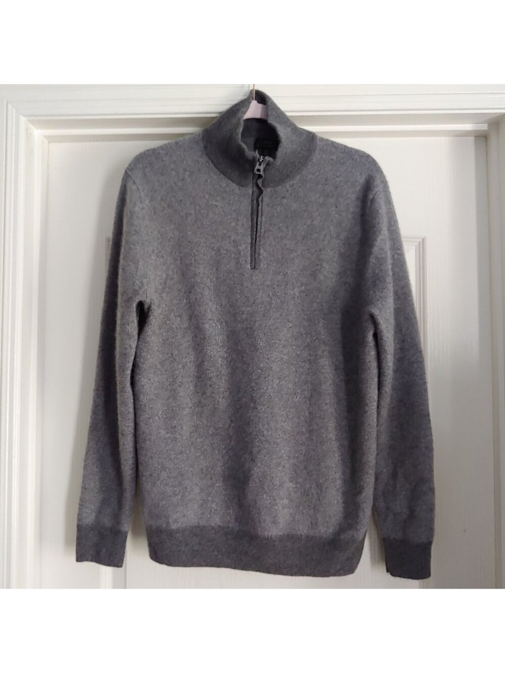 J.Crew Mock Neck Cashmere Quarter Zip Sweater Luxury Old Money Preppy XL